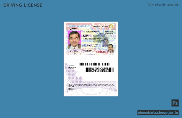 USA, North Carolina: Beispielansicht eines Führerscheins